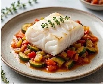 Fresh Cod Loin with Vegetable Pisto