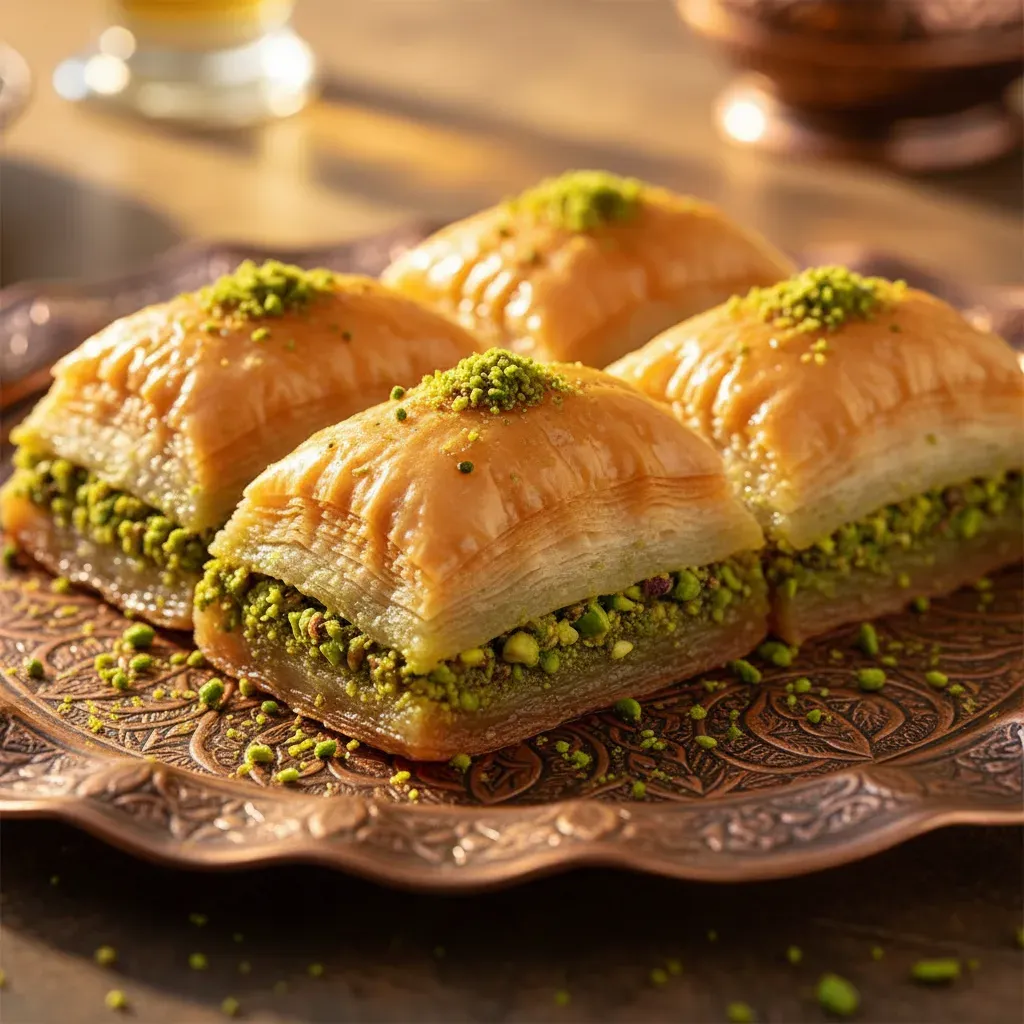 Turkish Baklava: Crispy Phyllo, Pistachios & Rosewater Syrup