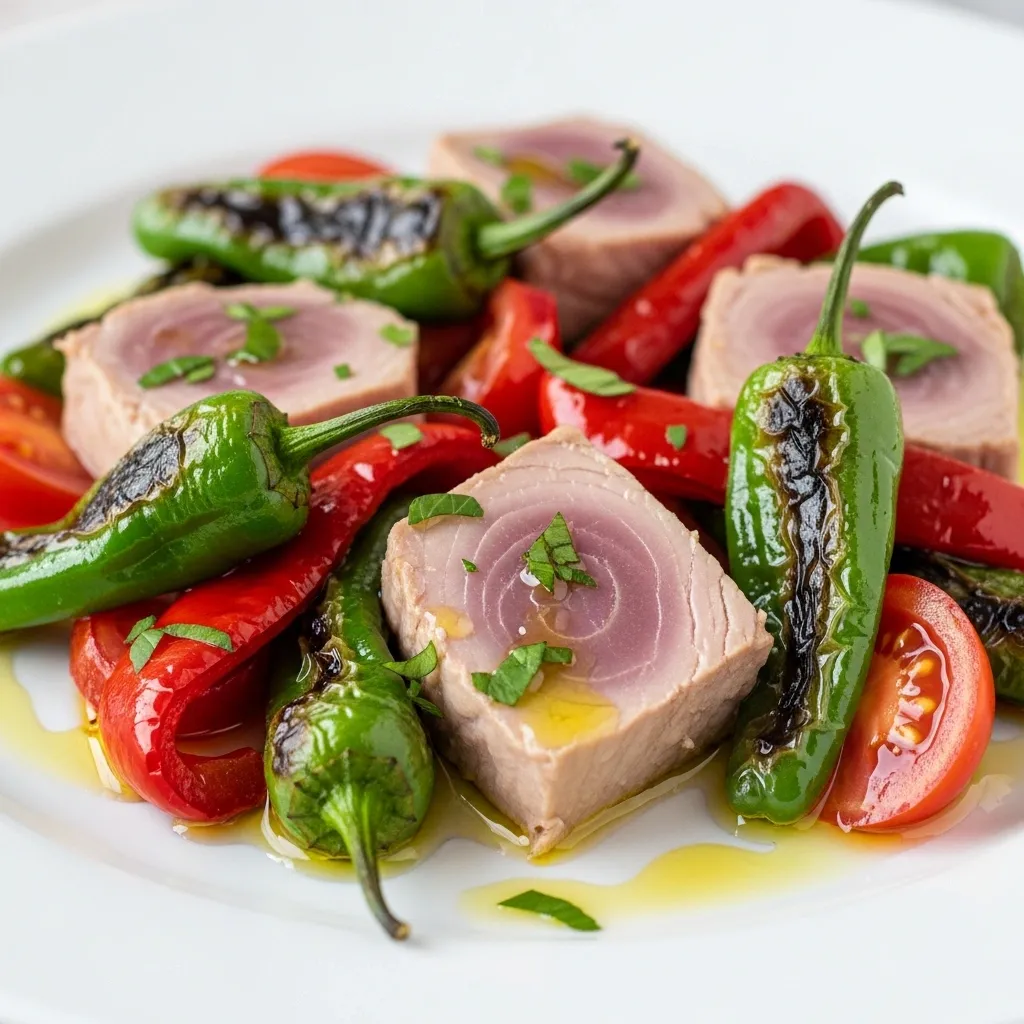 Bonito Tuna with Natural Tomato and Roasted Peppers