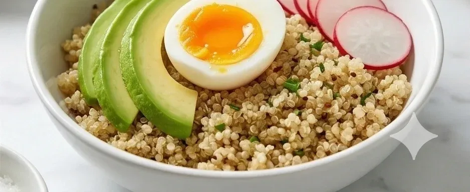 Quinoa Bowl with Egg, Avocado and Radish