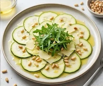 Zucchini Carpaccio with Lemon and Parmesan Shavings