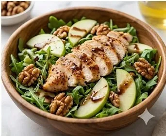 Roasted Chicken Breast Salad with Arugula, Apple, and Walnuts