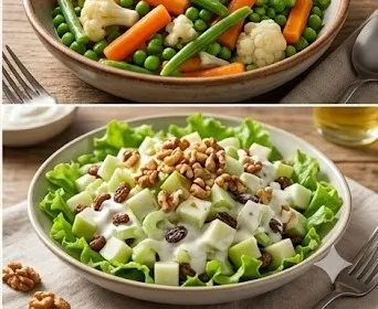 Light Waldorf Salad with Greek Yogurt and Walnuts