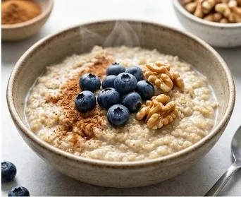 Quinoa Porridge with Almond Milk and Cinnamon