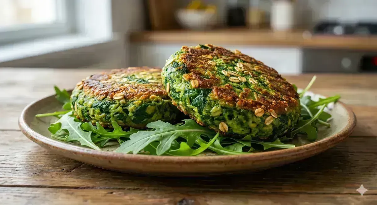 Fitness Spinach Burgers with Oats and Egg Whites