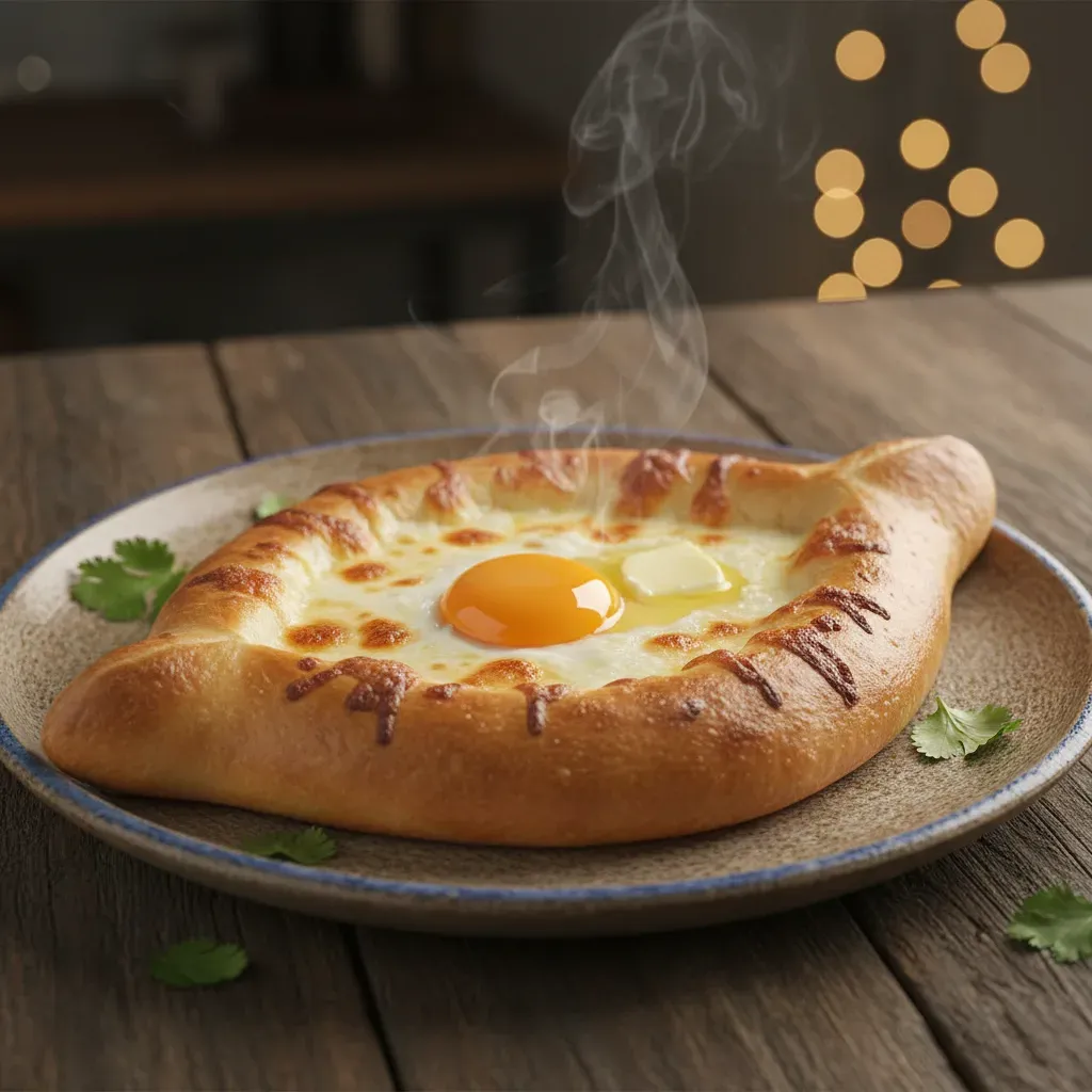 Georgian Khachapuri: The Irresistible Cheese & Egg Boat Bread