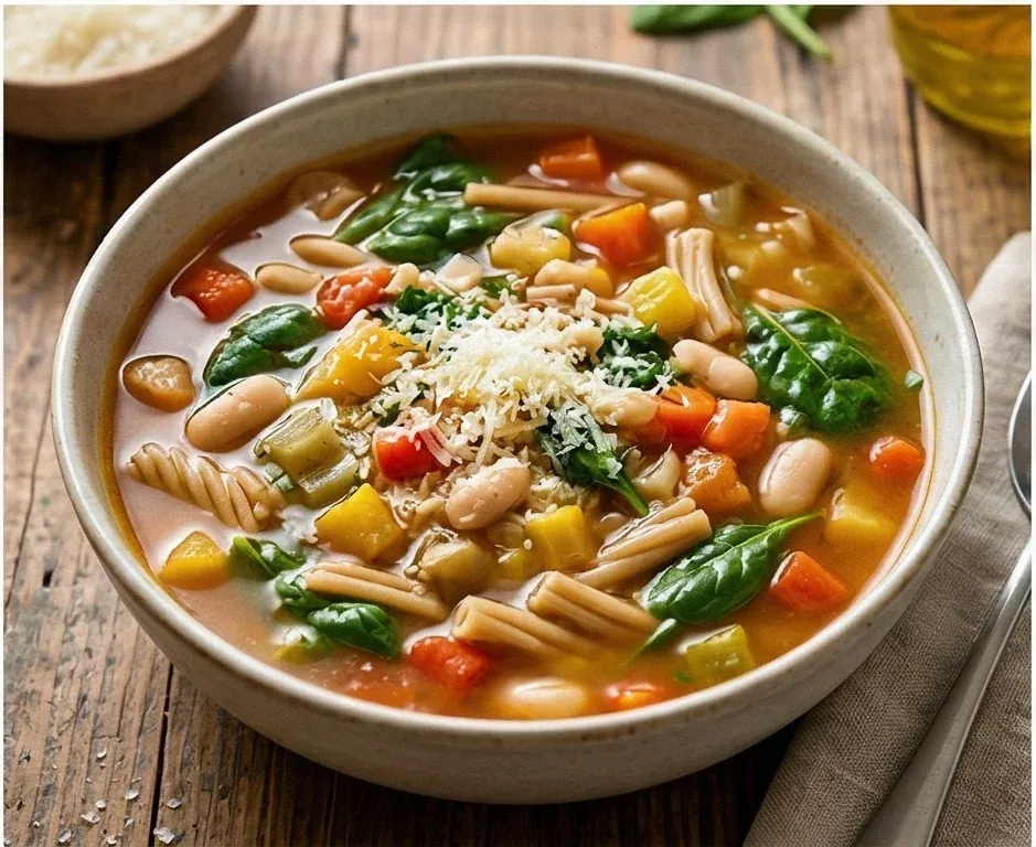 Minestrone Soup with Vegetables and White Beans