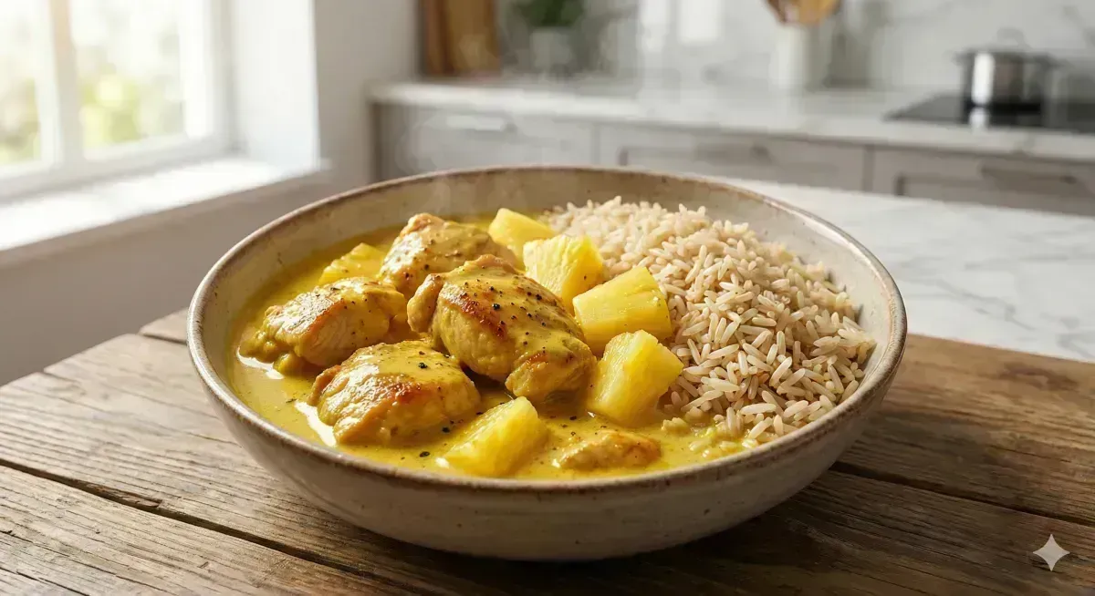 Turkey Curry with Pineapple and Brown Basmati Rice