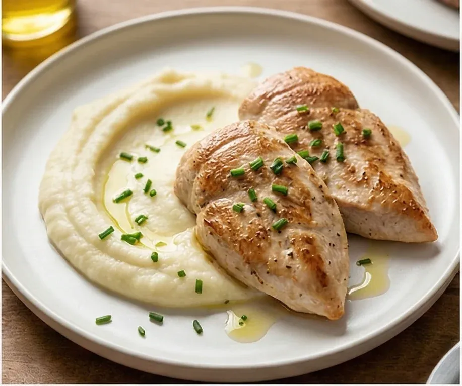 Grilled Turkey Breast with Creamy Cauliflower Mash
