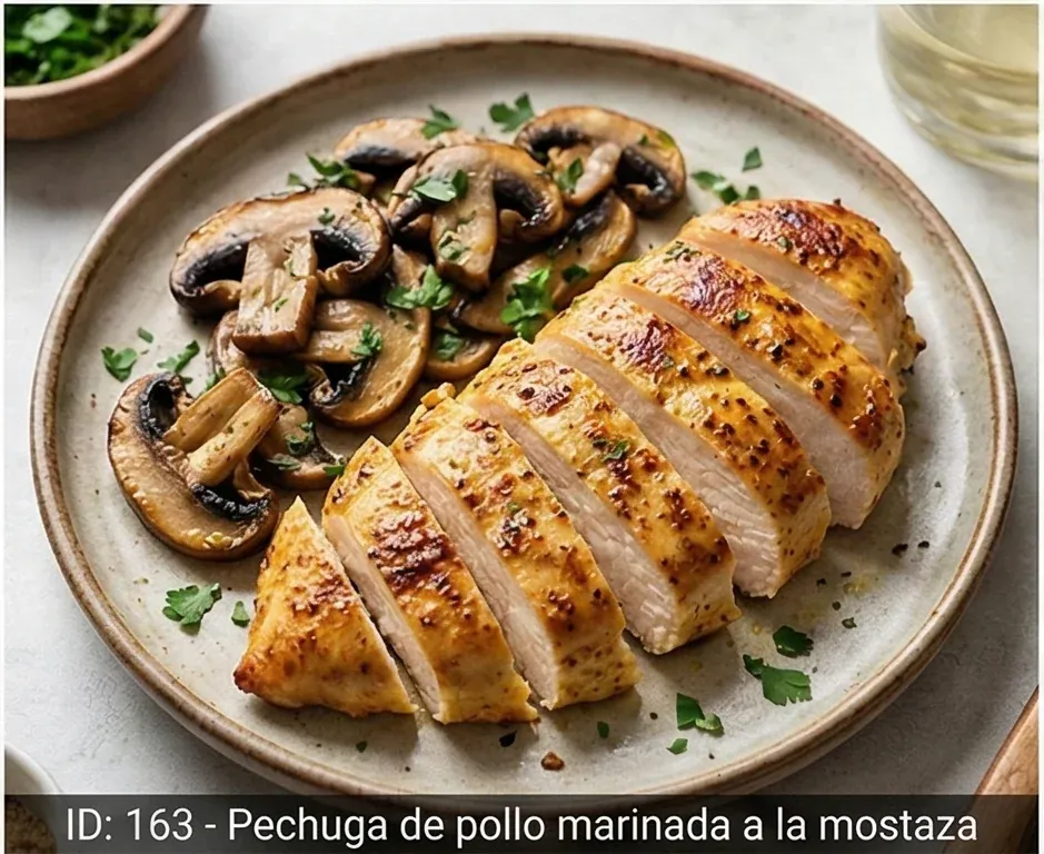 Mustard Marinated Chicken Breast with Sauteed Mushrooms