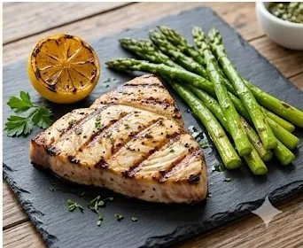 Grilled Swordfish with Wild Asparagus