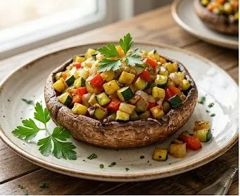 Baked Vegetable-Stuffed Portobello Mushrooms