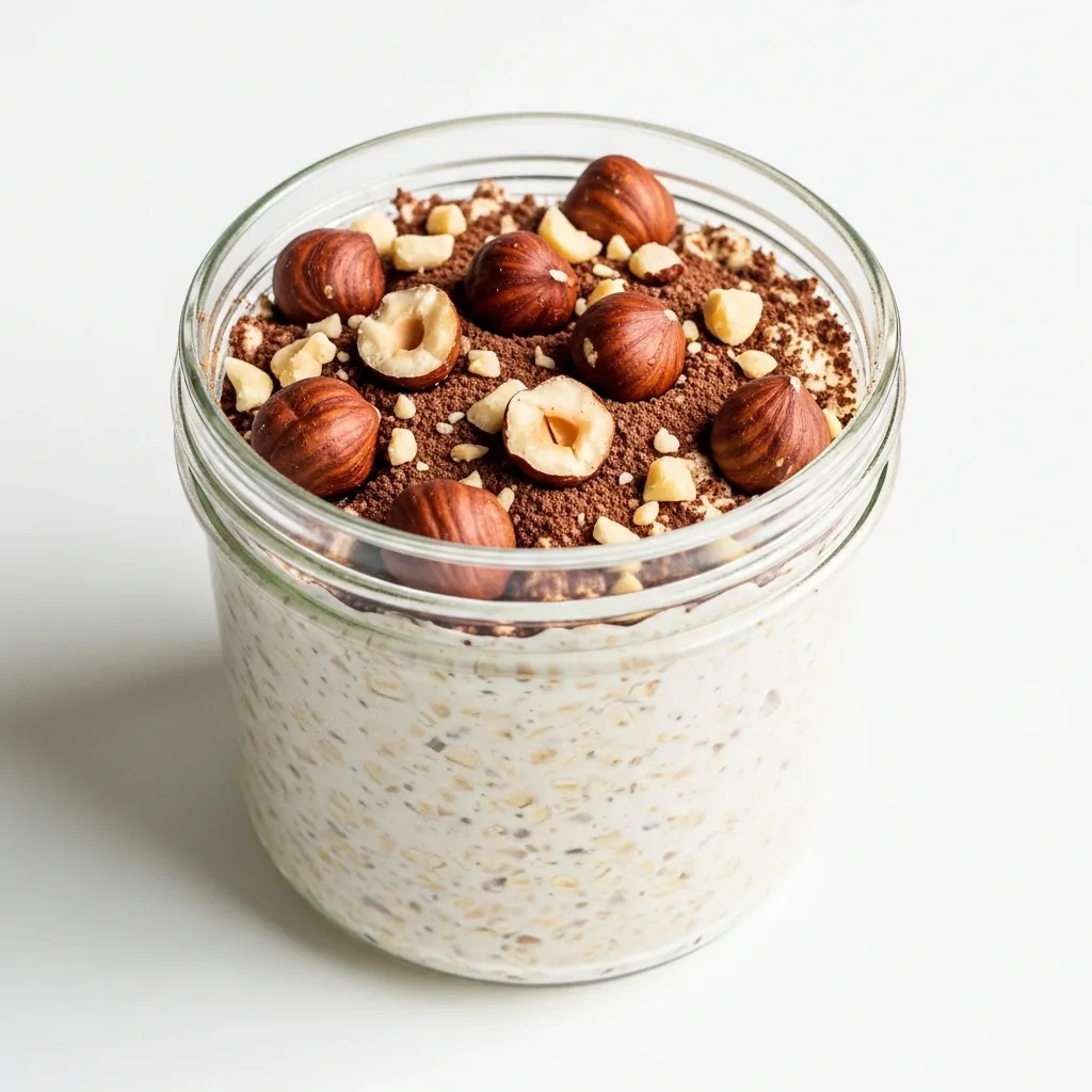 Overnight Oats with Pure Cocoa and Hazelnuts