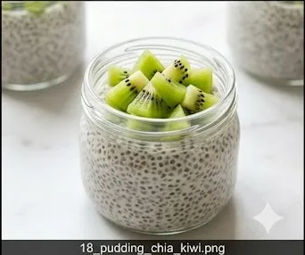 Chia Pudding with Almond Milk and Kiwi