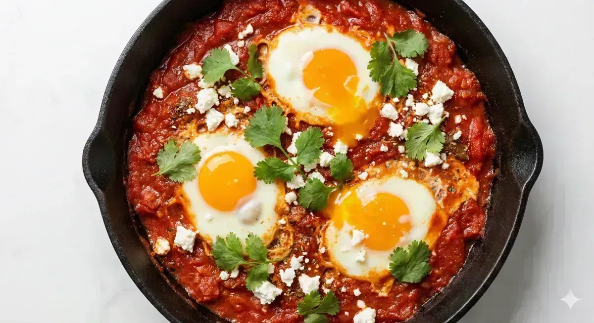 Healthy Shakshuka: Poached Eggs in Spiced Tomato Sauce