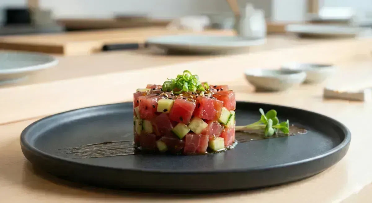 Tuna Tartare with Cucumber and Black Sesame