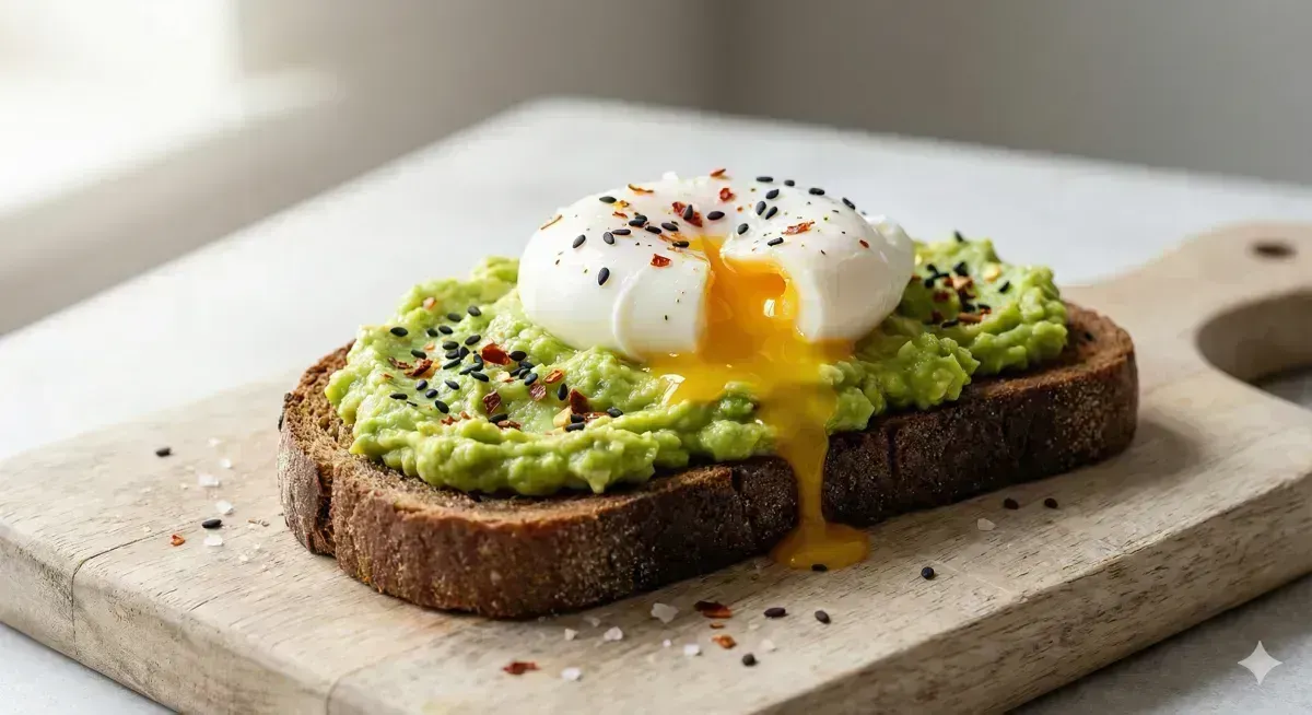 Rye Toast with Avocado and Poached Egg